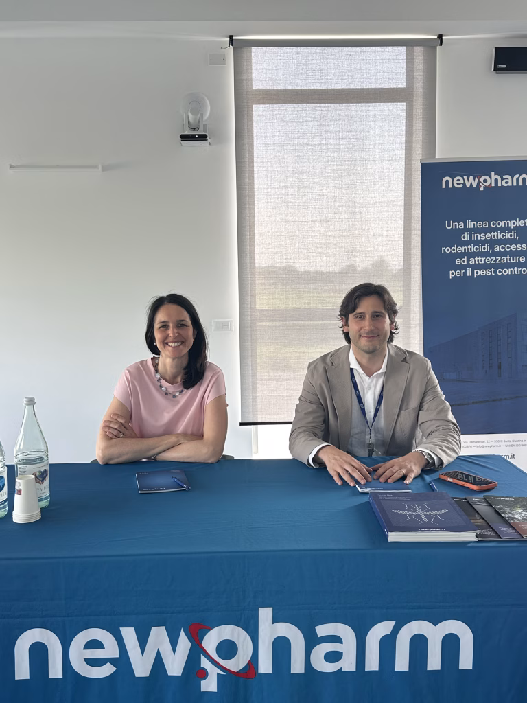 Enrico Bagarollo e Francesca Bortolin presso la sede di Newpharm